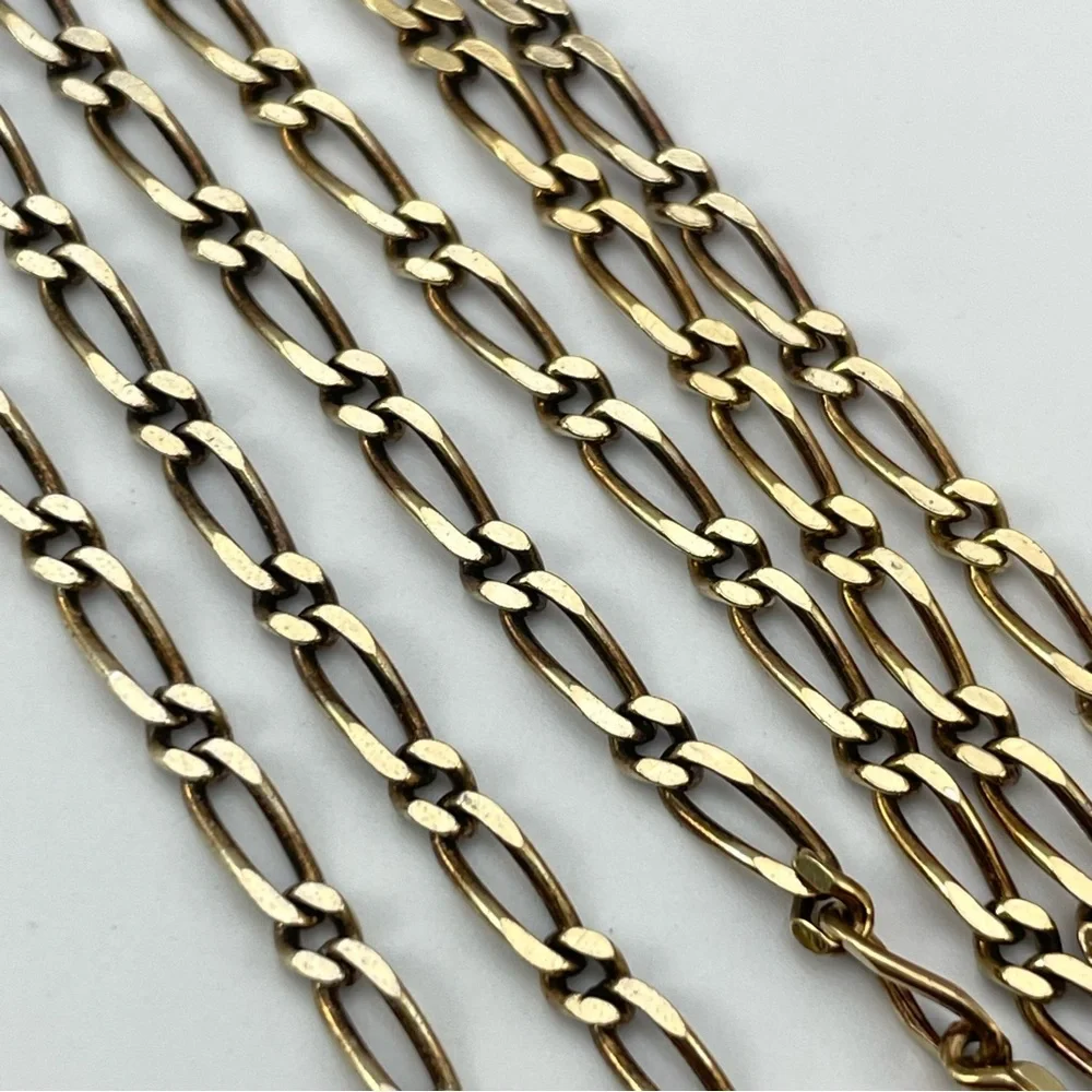 Beautiful Sterling Silver Italy Milor Figaro Chain Necklace 30” Long